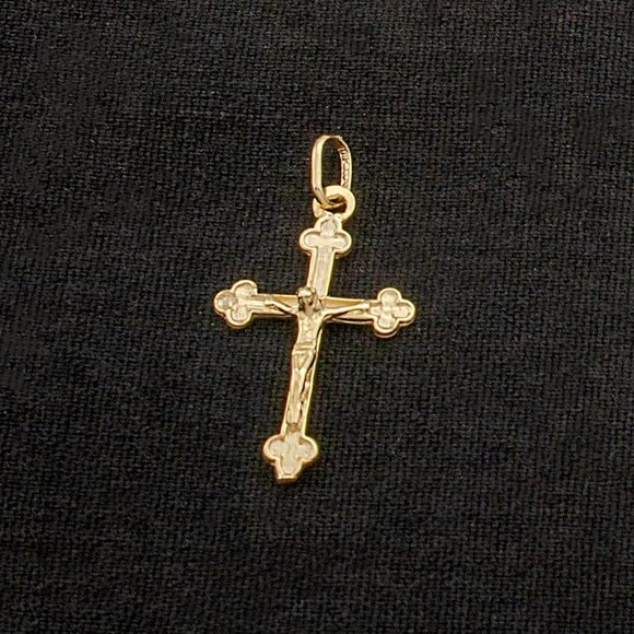 Real 10K Solid Gold Cross Pendant Genuine Gold Crucifix Stamped 10K ITALY - Picture 2 of 5
